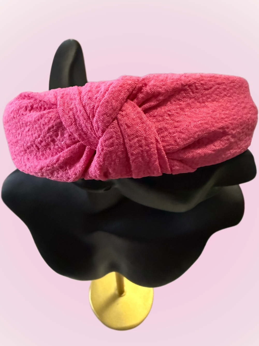 Knotted Pink Fabric Headband for Women